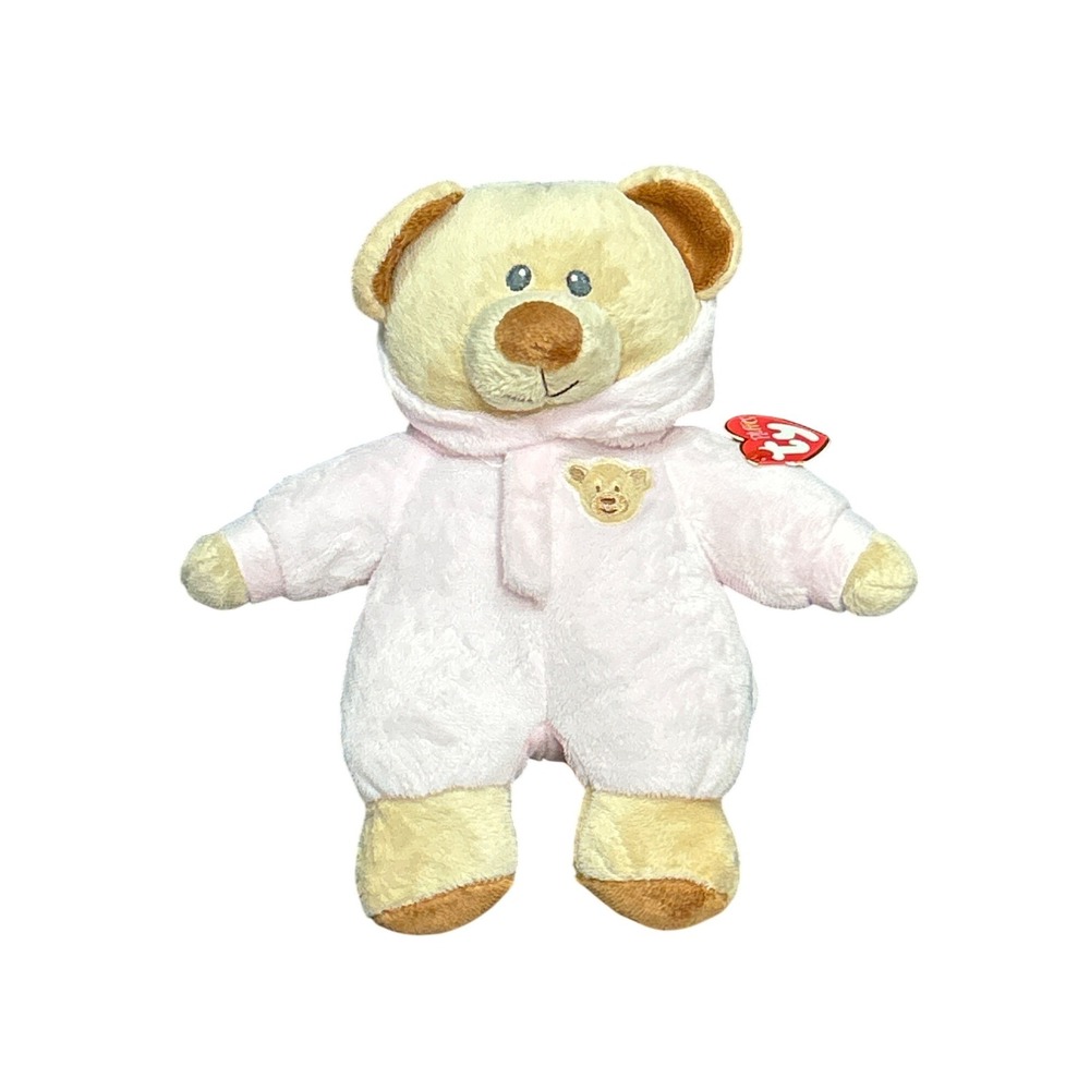 ty Pluffies Baby Bear 10" Plush Pink Stuffed Animal Tag Attached 2016